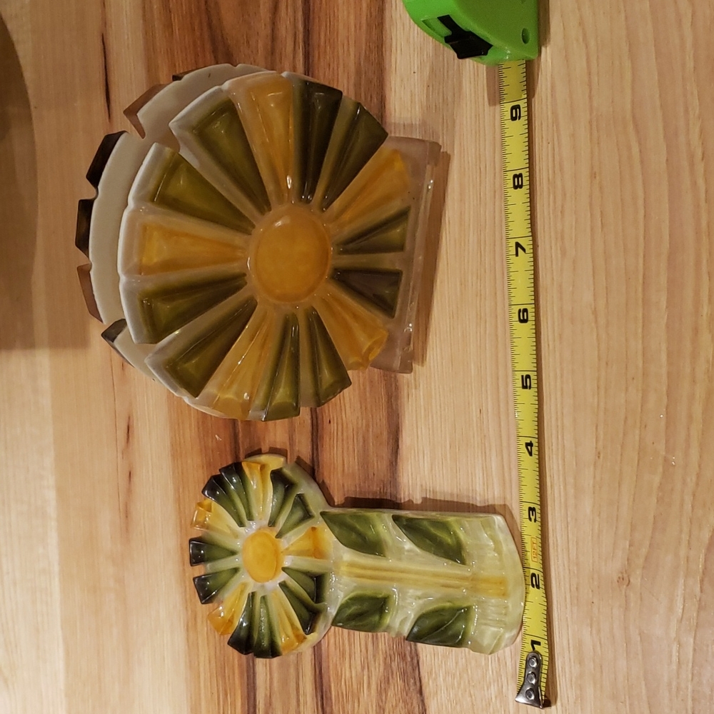 Vintage 70s napkin holder and spoon rest